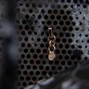 Mettle and Silver diamond dangle threadless end